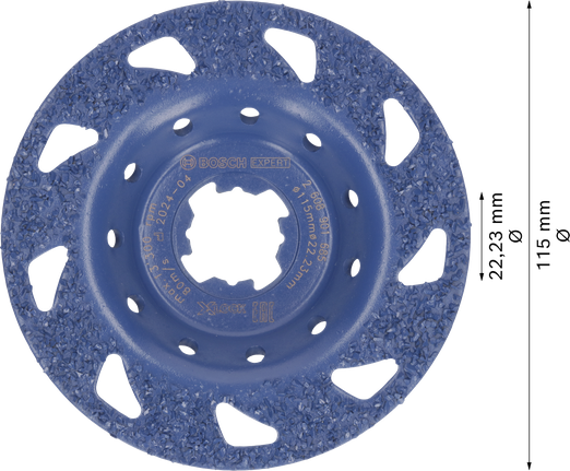 Bosch EXPERT 多材質硬質合金磨頭，扁平 115 毫米。.
