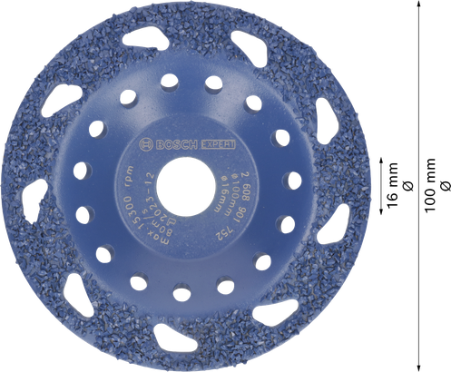 Bosch EXPERT 多材料硬質合金磨頭中等傾斜 100 毫米。