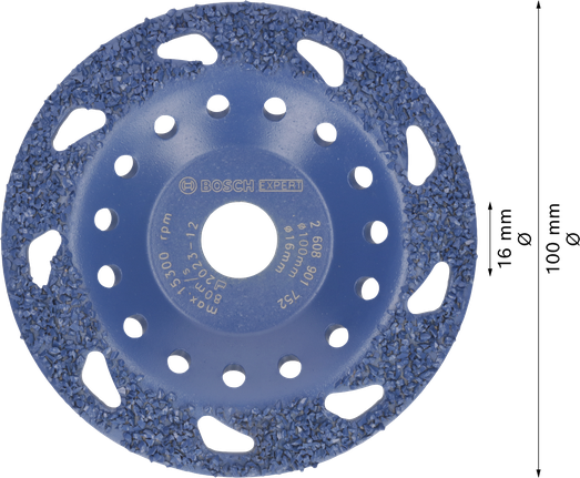 Bosch EXPERT 多材料硬質合金磨頭中等傾斜 100 毫米。.