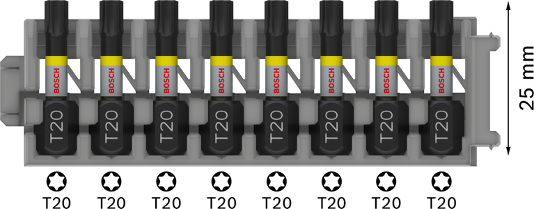 Bosch PRO Torx 衝擊鑽頭 T20 套裝，25 毫米，8 件。.