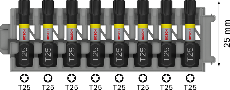 Bosch PRO Torx 衝擊鑽頭 T25 套裝，長度 25 毫米。.