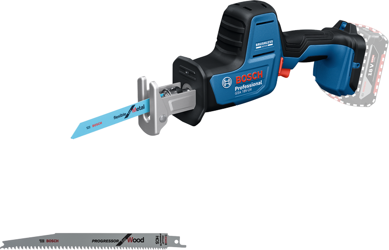 Bosch 18V-24 無線往復鋸，附兩個刀片。.
