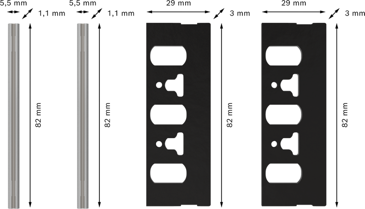 Bosch刨刀套裝 82 mm 4 件組。.
