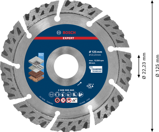 Bosch多用途鑽石切割片 125 mm。