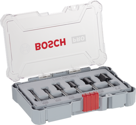 Bosch PRO 路由器鑽頭直套裝 6 毫米柄 6 件。.
