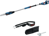 Bosch 18V-25 高枝鋸，配有伸縮手柄和配件。.