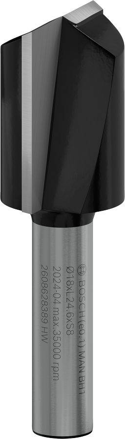 Bosch PRO 路由器直鑽頭，兩個凹槽 18x24.6mm。.