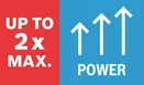 2倍最大功率.
