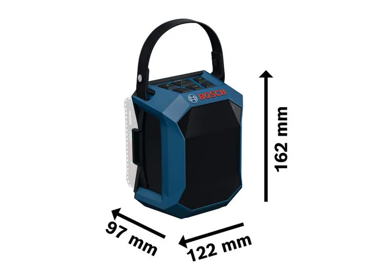 Bosch 18V-1 C 藍牙揚聲器，設計精巧。.