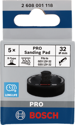 PRO 砂磨墊,32 mm,魔術貼 Bosch砂磨墊 32 毫米.