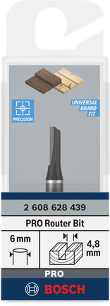 Bosch路由器直鑽頭 4.8 毫米.