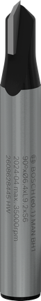 Bosch PRO 路由器鑽頭 V 型槽 90°，6 毫米柄。.