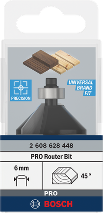 Bosch PRO 路由器鑽頭倒角 45° 6 毫米。.