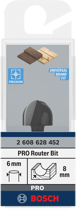 Bosch路由器鑽頭 8 毫米芯盒 6 毫米柄.