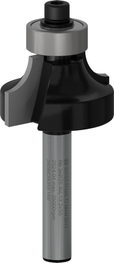 Bosch PRO 路由器鑽頭圓角超過 R 6.3，邊緣光滑。.