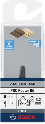 Bosch路由器鑽頭芯盒 3.2 公釐 6 公釐柄.