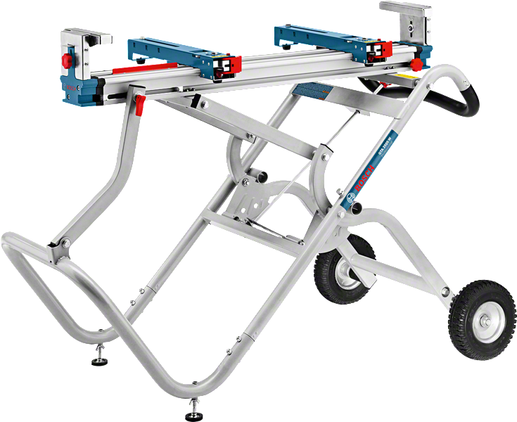 Bosch 2500 W 鋸架配有可伸縮工作台。.