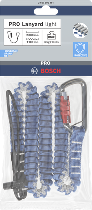 Bosch附登山扣的掛繩燈，最大承重 6 公斤。