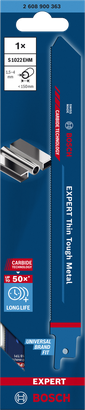超耐久薄硬金屬專業款 S1022EHM Bosch EXPERT Thin Tough Metal S 1022 EHM 往復鋸片。
