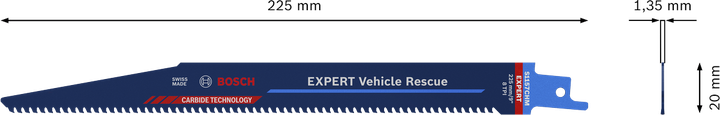 超耐久汽車消防救援專業款 S1157CHM Bosch EXPERT 車輛救援 S 1157 CHM 往復鋸片,長度 225 毫米。