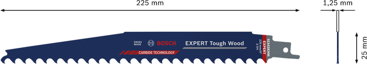 Bosch Tough Wood 往復鋸片 225 mm。.