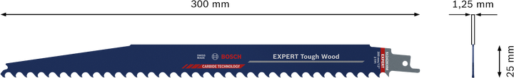 Bosch EXPERT Tough Wood S 1242 KHM 往復鋸片。
