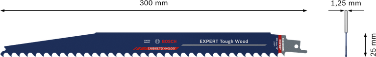 EXPERT ‘Tough Wood’ S 1242 KHM 軍刀鋸 1 件式 Bosch EXPERT Tough Wood S 1242 KHM 往復鋸片。.