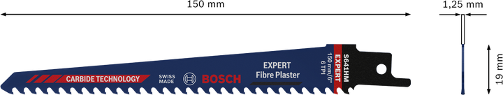 Bosch EXPERT Fiber Plaster S 641 HM 往復鋸片。
