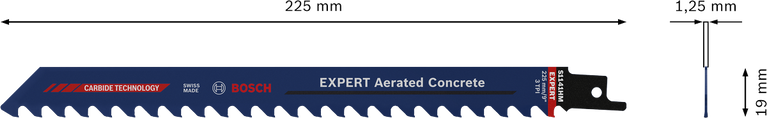 Bosch加氣混凝土往復鋸片 225 mm。.
