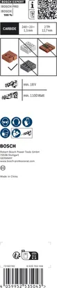 適用於往復鋸的BoschEXPERT 空心磚鋸片。