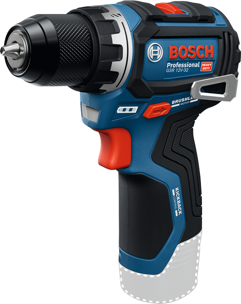 BoschGSR 12V-32 無線電鑽，配備無刷馬達。.