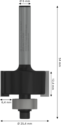 Bosch PRO 路由器鑽頭開槽 6.4 毫米柄 6 毫米。