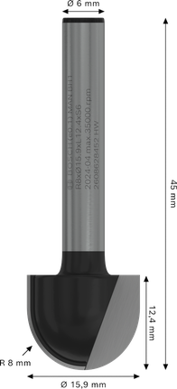 Bosch PRO 路由器鑽頭芯盒 R 8 毫米柄 6 毫米。.