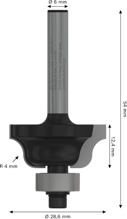 Bosch路由器鑽頭 Roman Ogee R 4 柄 6 毫米.