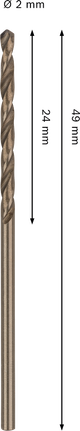 適用於不銹鋼的Bosch PRO HSS-Co 麻花鑽頭 2 毫米。.
