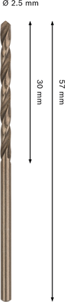 Bosch PRO 不銹鋼 HSS-Co 2.5 毫米麻花鑽頭。.