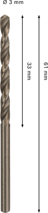 Bosch PRO HSS-Co 不銹鋼 3 毫米鑽頭。.