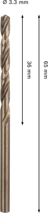 Bosch PRO HSS-Co 麻花鑽頭，直徑 3.3 毫米。.