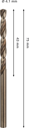 適用於金屬的Bosch PRO HSS-Co 麻花鑽頭 4.1 mm。.