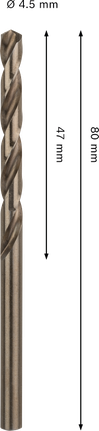 Bosch PRO HSS-Co 麻花鑽頭 4.5x47x80 毫米。.