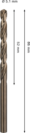 Bosch PRO HSS-Co 麻花鑽頭 5.1x52x86 毫米。.