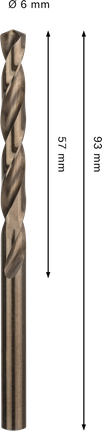 適用於不銹鋼的Bosch PRO HSS-Co 麻花鑽頭 6 毫米。.