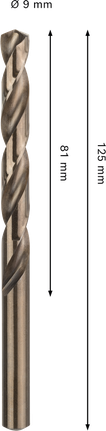 適用於不銹鋼的Bosch PRO HSS-Co 麻花鑽頭 9 毫米。.