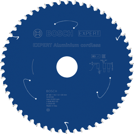 Bosch鋁製無線圓鋸片，54 齒。.