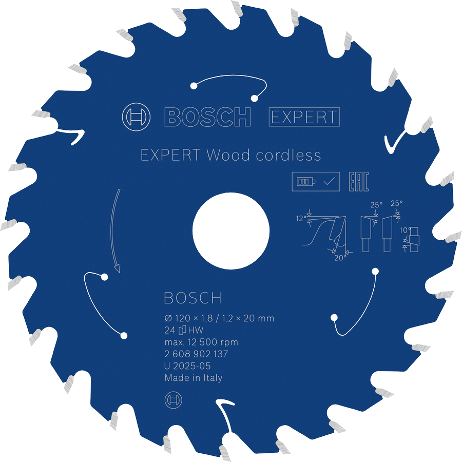 BoschEXPERT Wood 無線圓鋸片，24 齒。.