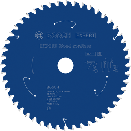 BoschEXPERT Wood 無線圓鋸片，48 齒。.