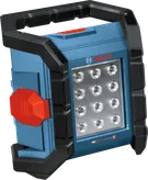 帶有 LED 面板的Bosch GLI18V-1500 無線工作現場燈。.