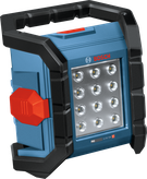 帶有 LED 面板的Bosch GLI18V-1500 無線工作現場燈。.