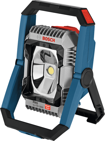 Bosch GLI18V-3000 無線工作現場燈，可調式支架。.