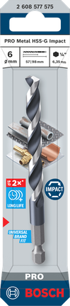 Bosch Metal HSS-G 衝擊 6 毫米鑽頭.